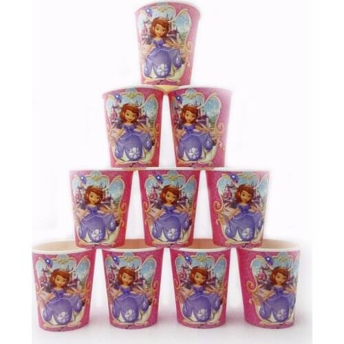 10pcs/lot Sofia Princess Paperboard Cup Cartoon Birthday Decoration Theme Party Supply