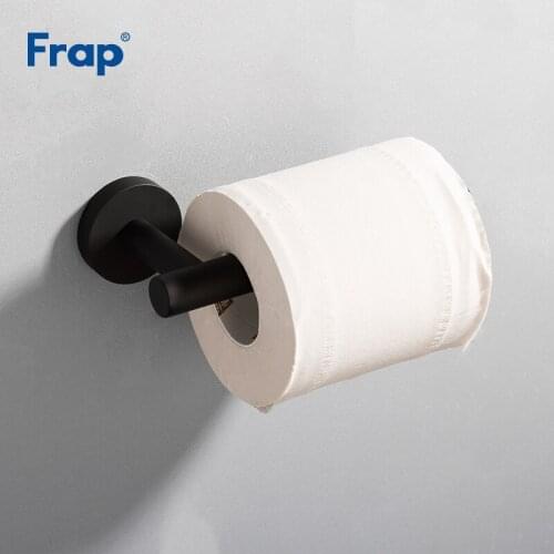 Frap 304 Stainless Steel Black Spray Paint Wall Mount Bathroom Lavatory Rolling Toilet Paper Holder Bathroom Accessories Y14003