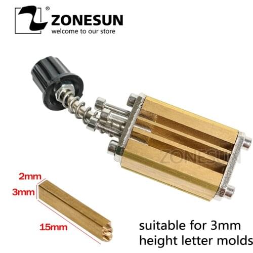 ZONESUN Mould holder of ribbon printer DY8 coding device heat head of stamping printer heat block of printer letter die cave