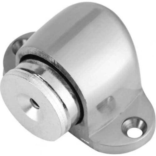Zinc Alloy Door Stop Casting Powerful Floor-mounted Magnetic Holder Satin Nickel Brushed Door Stopper For Room