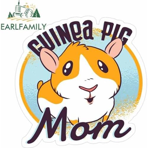 EARLFAMILY 13cm x 13cm for Guinea Pig MOM Car Stickers Waterproof Personality Vinyl Car Wrap Vehicle Bumper Decal Decoration