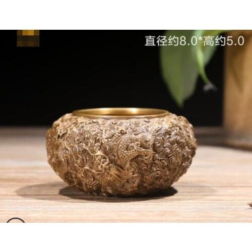 Pure copper cornucopia Feng Shui copper cylinder scented incense burner Home interior decoration
