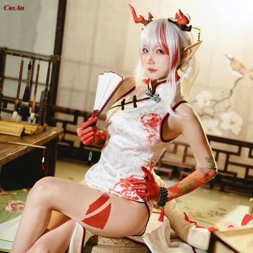 Hot Game Arknights Nian Cosplay Costume Easyfun Skin Fashion Lovely Printing Cheongsam Activity Party Role Play Clothing S-XL