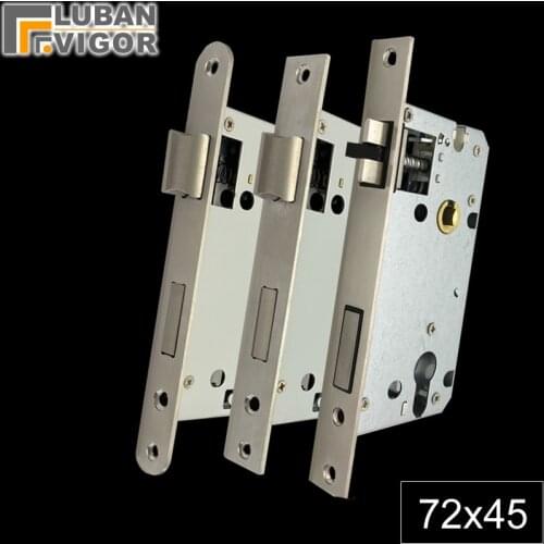 72x45 lock body,stinless steel round panel ,4572 indoor wooden door lock body ,Lock margin 72 space 45mm, for 29mm cylinder
