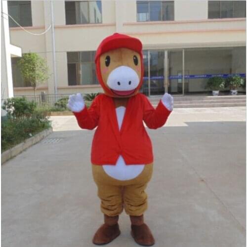 Red Horse Mascot Costume Suits Cosplay Party Game Outfits Adults Halloween Dress Factory Wholesale + Free Postage