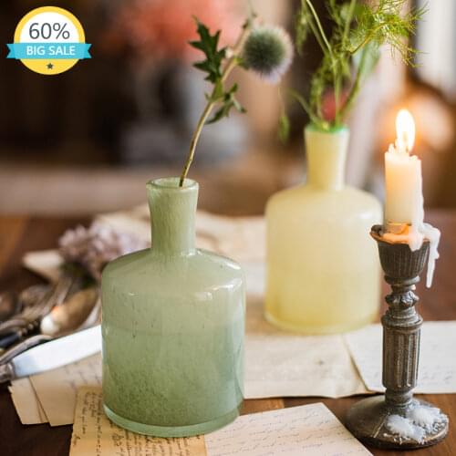 Creative Glass Tabletop Nordic Vase Simple Hydroponics Narrow Mouth Flower Vase Small Jarrones Cristal Room Decoration AH50VS