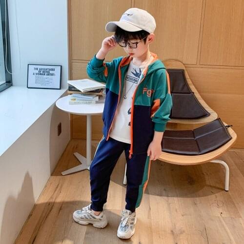 Cool Spring Summer Kids Clothes Suit Baby Boys Sweatshirts + Pants 2pcs/Set Kids Teenage Top Sport Childrens Day Gift Formal