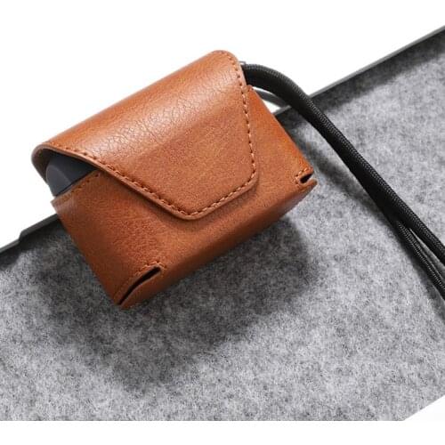 Fashion Leather Case Full Storage Bag Box with Strap for Jabra Elite Active 65t Headset 6x5x3cm