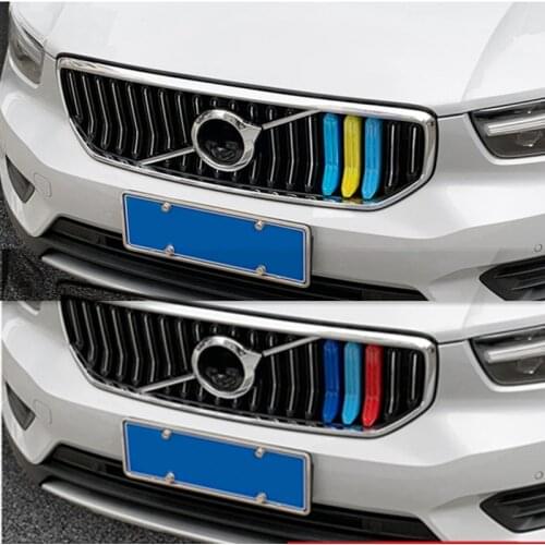 3pcs/set Car Grills Sticker For Volvo XC40 2018 2019 2020 Grill Cover Stickers Decoration AUTO Accessories