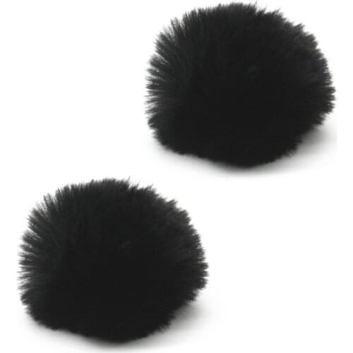 Furry Lavalier Microphone Windscreen Muff for BOYA BY M1 M8C WM5 WM6 WM8 M40D M40C Microphones Saramonic UwMic9 UwMic10 - 2 Pack