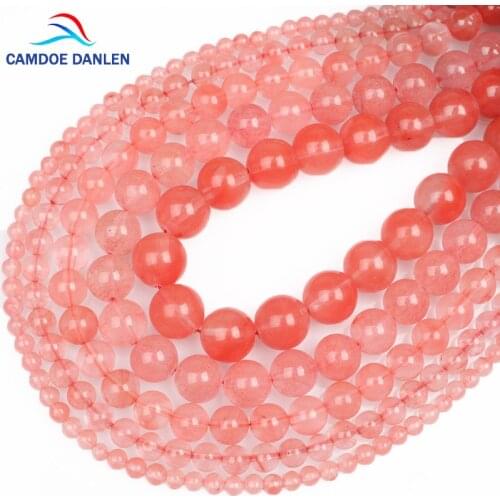 CAMDOE DANLEN Watermelon Red Crystal Glass Loose Beads 6 8 10 12mm Fit DIY Bracelet Spacer Beads For Jewelry Making Wholesale