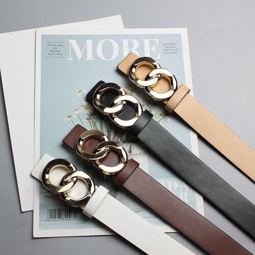 Retro belt mens simple and versatile leisure student ins super fire Pu plate buckle belt Korean fashion belt Hong Kong Style