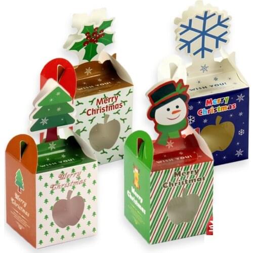 Christmas series cupcake boxes biscuit packing box 8.5*8.5*20cm baked pastry candy gift box W8229