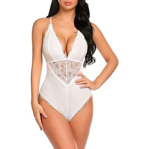 S-3XL Female Teddies One-Piece Tight Temptation Bodysuit Sexy Lingerie V-Neck Lace Women Underwear Breathable Porn Erotic Body