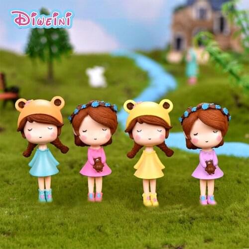 Cute Girls Model action Figure Dollhouse Wedding doll Miniature Figurine home Garden Dollhouse Decoration DIY Accessory toy gift