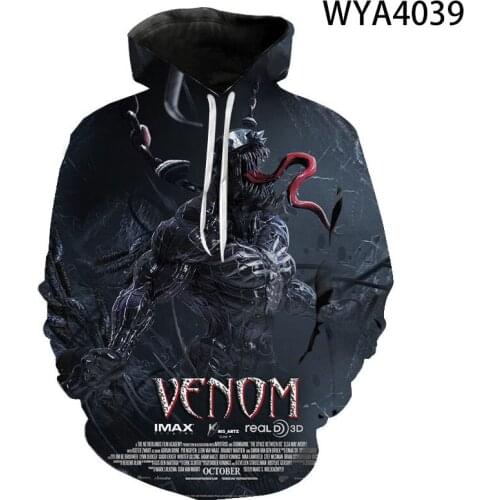 Marvel Movie Venom 3D Printed Hoodies Men Women Children Fashion Pullover Long Sleeve Boy Girl Kids Sweatshirts Cool Jacket