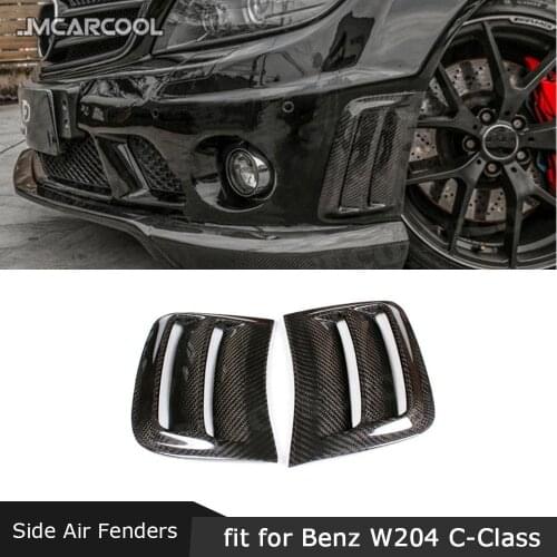 Carbon Fiber / FRP Front Bumper Side Air Vents Trims Cover Stickers Frame for Benz C Class W204 C63 AMG 2008-2011 Scoop Plates