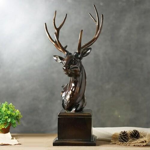 Home Furnishing jewelry ornaments European high-grade resin deer head ornaments antlers retro Decor