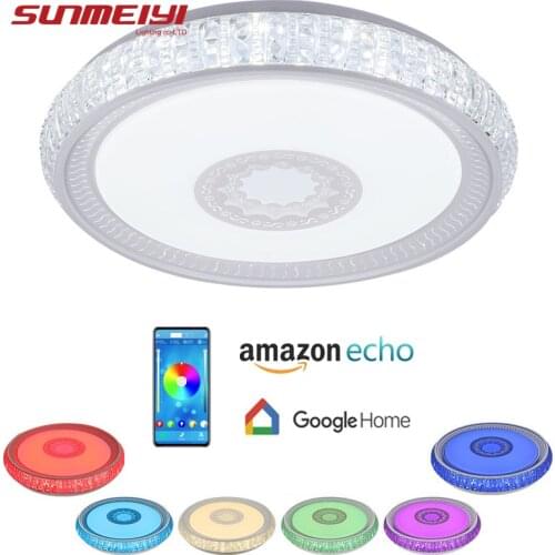 Modern LED Ceiling Lights APP Dimmable Bluetooth Music Smart Light For Living room Kitchen Bedroom Google Home Kids room Lamp