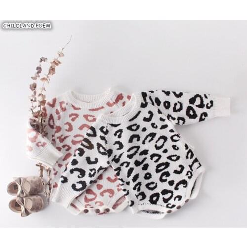 Knitted Baby Clothes Newborn Baby Romper Leopard Baby Girl Romper Cotton Infant Baby Boy Romper Infant Baby Jumpsuit Overalls