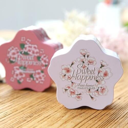 Cherry Sweet Happiness Cute Cartoon 10 x 10 x 3.8cm Candy Pill Lipstick Tin Storage Coin Box Wedding Party Candy Gift Tin Box