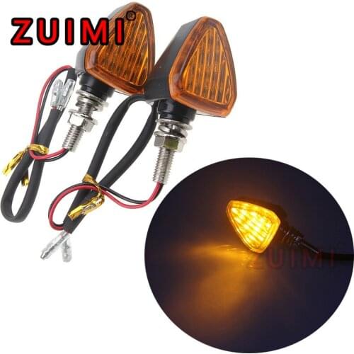 2Pcs/motorcycle LED turn signal turning light LED signal light triangle stereo yellow 12vM10mm for kawasaki vulcan vn 800 classi