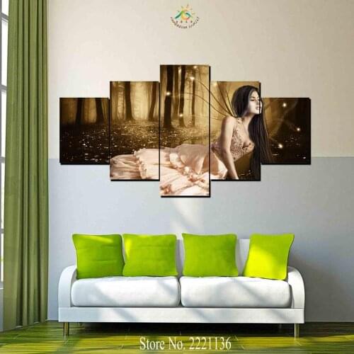 3-4-5 Pieces Forest Angel Modern Wall Art Canvas Printed Painting HD Prints Modular Poster Wall Pictures for Home Decor