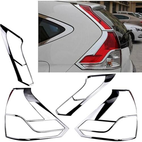 4Pcs/Set ABS Chrome Car Rear Tail Light Lamp Cover Trim Fit For Honda CRV 2012 2013 2014 Styling