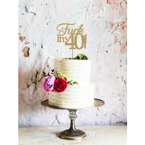 40 cake topper,40th cake topper, 40th birthday party decoration,gold cake topper,40 birthday topper,forty cake topper