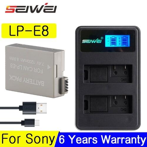 1200mAh LPE8 LP-E8 LP E8 Digital Camera Battery + USB Charger for Canon EOS 550D 600D 650D 700D X4 X5 X6i X7i T2i Batteries Set
