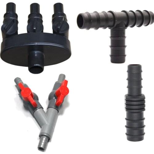 Fish tank and aquarium water pipe adapter. Elbow. Tee. reducing joint Water pipe splitter Rockery water pipe fittings Valve