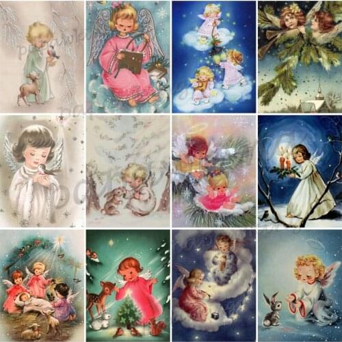 5D Diy Diamond Painting Abstract Angel Halo Loving Full Drill Embroidery Cross Stitch Mosaic Kit Art Religious Church Decor Gift