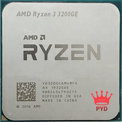 AMD Ryzen 3 3200GE R3 3200GE 3.3 GHz Quad-Core Quad-Thread 35W CPU Processor L3=4M YD3200C6M4MFH Socket AM4
