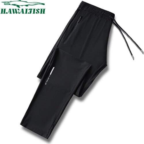 Sweatpants Mens Ice Silk Trousers Mens Loose-waist Breathable Straight-leg Casual Thin Fast-drying Pants Mens Sports Pants
