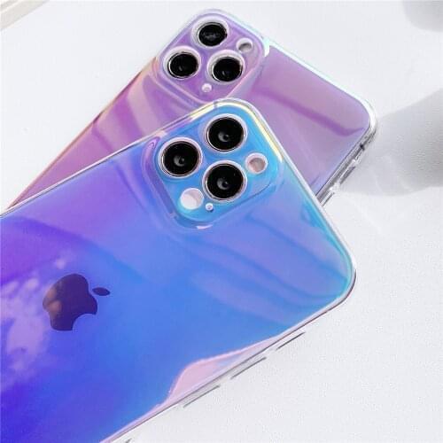 Transparent Purple Gradient Case For Honor 10 10X Lite 10i Silicone Cover Case For Huawei P40 Lite P20 P30 Y9 Prime 2019