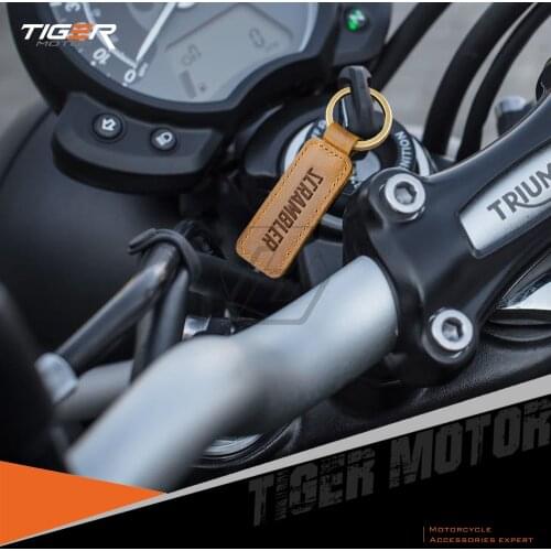 Motorcycle Cowhide Keychain Key Ring Case for Honda Yamaha Suzuki Harley Triumph Ducati Scrambler 800 1200