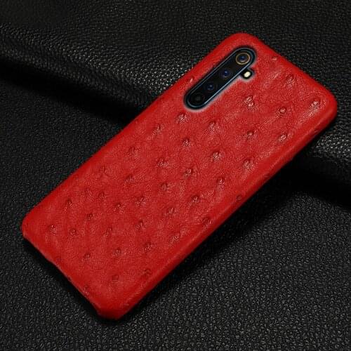 100% Genuine Ostrich Leather Phone Case for Realme 7 Pro X50 X7 Pro X2 Pro X 5 6 Pro C3 Cover For OPPO A9 Reno 4 Pro 2 Z Find X2