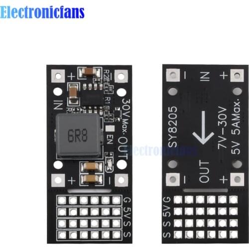 DC 7V-30V to 5V MP2482 SY8205 Step-down Module Servo Power Driver Board 6 Channel Power Supply Module for Arduino Raspberry Pi