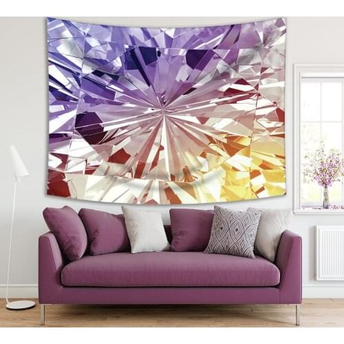 Tapestry Diamond Closeup Glowing Shine Colorful Abstract Pattern Luxury Jewelry Decorative Artwork