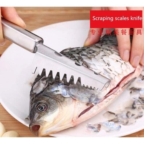 Stainless steel Practical Fish Scaler Scale Scraper Clam Opener for Cleaning Scraping Fish Kitchen Gadgets Cooking Tools