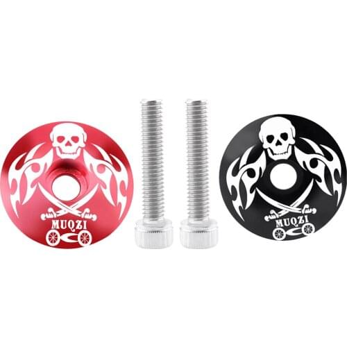 2PCS CNC Bicycle Cycling Headset Top Cap Cover with Screw 1 1/8'' Track Bike Stem Accessories