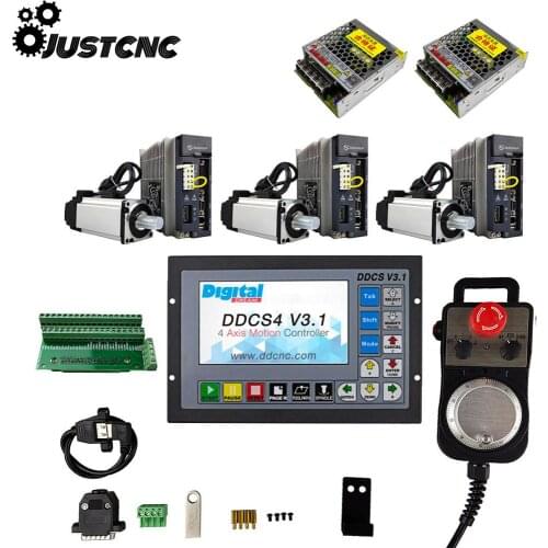3-axis CNC kit ddcsv3.1 motion control system 750W servo motor kit Z-axis with brake, with emergency stop electronic handwheel