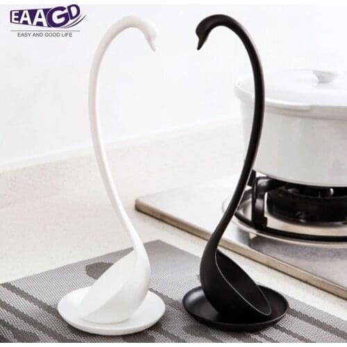 Creative Swan Soup Spoon Long Handle Porridge Monster Spoons with Tray Kitchen Cooking Tools Tableware