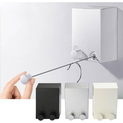 Creative Outdoor Clothes rack Indoor Retractable Clothesline Rope Telescopic Stainless String Laundry Hangers Wall Drying Rack