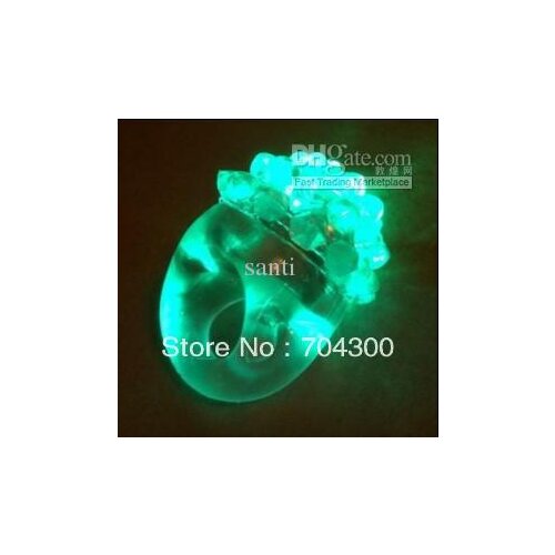 Cool Led Light Up Flashing Bubble Ring Rave Party Blinking Soft Jelly Glow