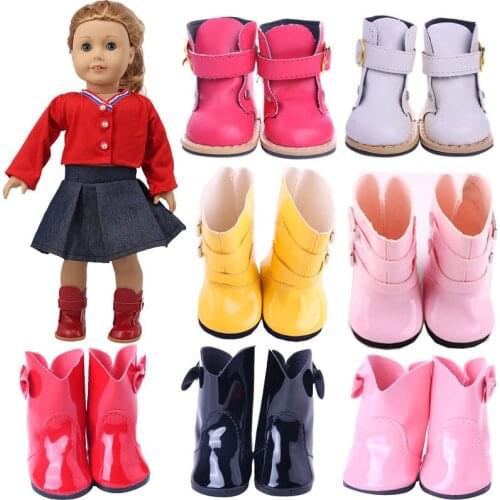 Doll Shoes Daily Fashion Seven Color Shoes/Leather Boots Fit 18Inch Beautiful Doll &43CM Baby Cute Doll Best Birthday Gift