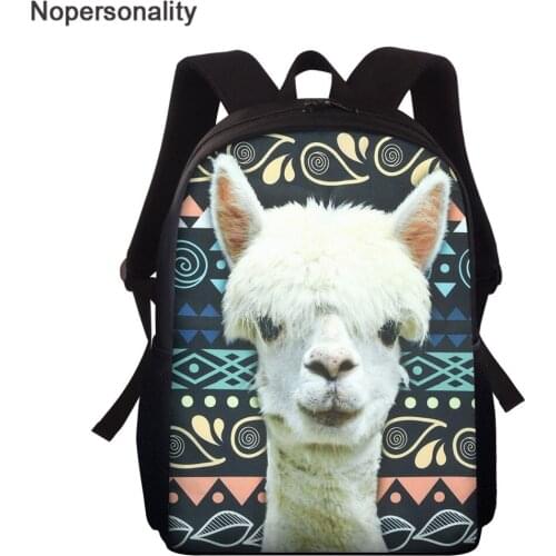 Nopersonality Cute Alpaca Printed School Bag Kindergarten/Elementary Student Backpack Girls Boys Bookbags Big Capacity Mochila