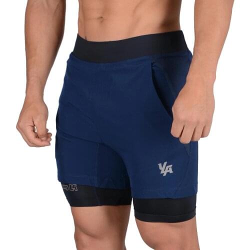 2021 Joggers Shorts Men 2 in 1 sport shorts Gyms Fitness Bodybuilding Workout Quick Dry Beach Shorts Male Summer Running shorts