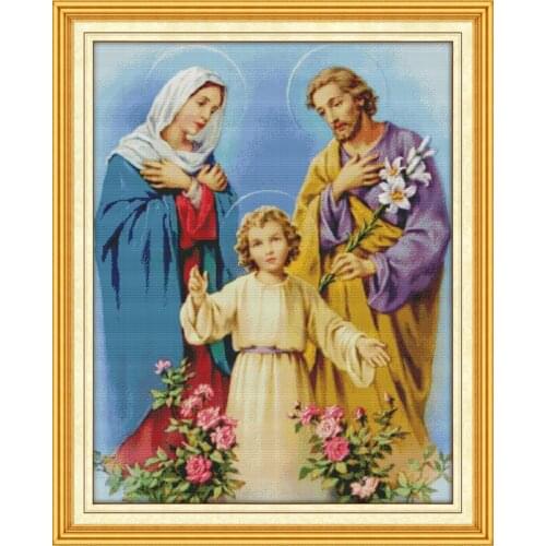Holy Family Jesus People Cross stitch kits 14CT White 11CT Print Paintings Embroidery DIY Handmade Needlework Home Decor Ricamo