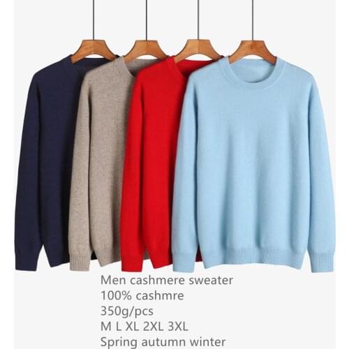 Naizaiga 100% cashmere young men solid o-neck spring solid pullovers warm sweater , QRYR14